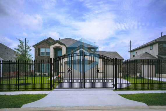 ROME DUAL STAR WROUGHT IRON DOUBLE SWING GATE