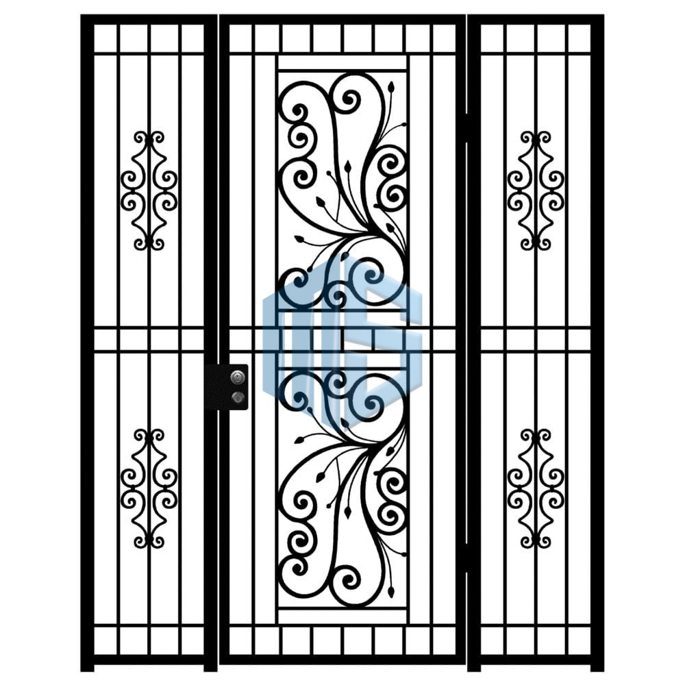 English Style 3 ft. x 9 ft. Carbon Steel Single Swing Porch Enclosure Gate