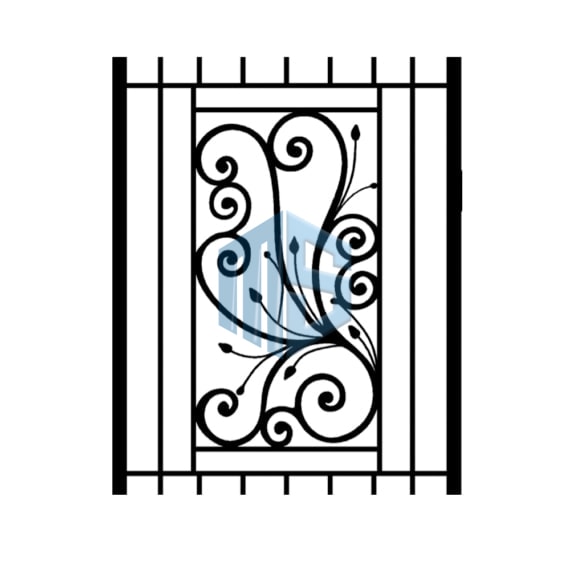 English Style 3 ft. x 9 ft. Carbon Steel Single Swing Porch Enclosure Gate