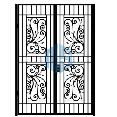 English Style 6 ft. x 9 ft. Carbon Steel Double Swing Porch Enclosure Gate