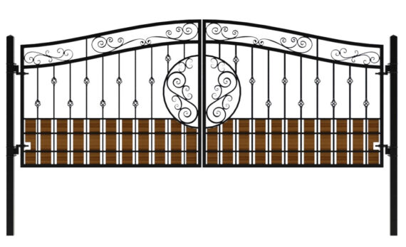 Wood And Metal Double Swing Gates Custom Type 1