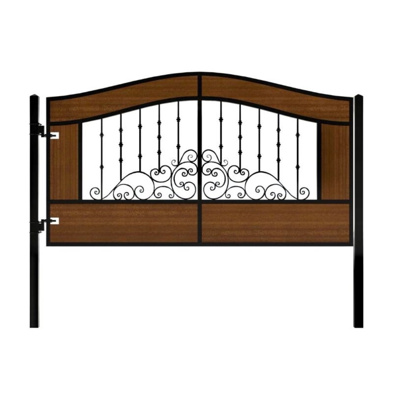Wood And Metal Combining Driveway Single Swing Gates Driveway Single